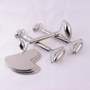 Gua Sha Stainless Steel Set Massage <b>Roller</b> Custom logo Face <b>Massager</b> with Box High Quality Stainless Steel Set <b>Roller</b> Guasha - Product Image 5