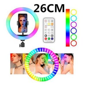 RGB LED Ring Light 26cm With Remote Control For Live Streaming Makeup Video - Product Image 1