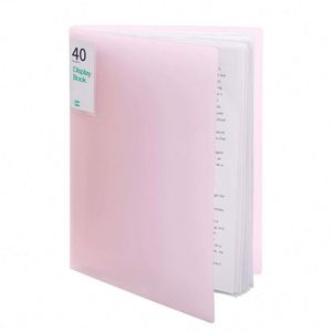 40 Pockets Pink Plastic Presentation Book <b>Portfolio</b> <b>Folder</b> File <b>Folder</b> Clear Sleeves Protectors Display Book Document Organizer - Product Image 1