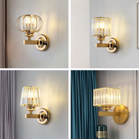 Lámpara Led de pared de cristal para dormitorio, luz de pared de fondo de cabecera, accesorios de iluminación nórdicos modernos y simples, luces para pasillo