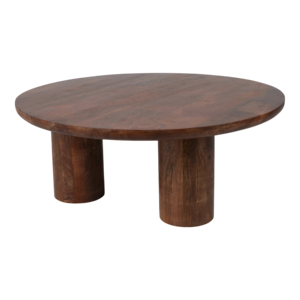 Tavolino da Caffè Moderno in Legno di Mango, Rotondo, Diametro 48 Pollici, Arredamento per Soggiorno, Tavolo Decorativo - Product Image 3