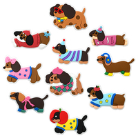 Accessoires de chaussures en PVC de luxe en gros, série chiens de dessin animé, boucles souples colorées en vrac pour chaussures