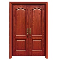 GUJIA Portes d'entrée en bois laqué Double porte d'entrée de luxe Peinture en PU pour appartement résidentiel moderne
