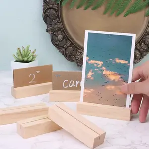 धारक लकड़ी साइन टेबल कार्ड धारक पोस्टकार्ड फोटो चित्र प्रदर्शित स्टैंड लकड़ी मेनू कार्ड धारक