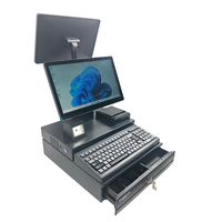 Desktop Pos System Machine 13.3inch Monitor Safe Cash Drawer Cash Register With Keyboard Printer for Grocery Fast Food Retail