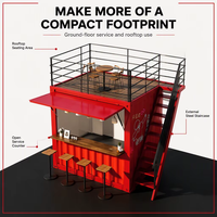 Kiosque professionnel en acier sur mesure de 10 pieds pour café en conteneur, restaurant de restauration rapide, épicerie de proximité