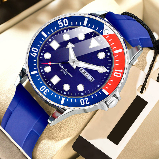 BEN NEVIS Quartz Fashion Luxury Rotatable Case Men's Watch with Luminous Hands Waterproof Date Display Silicone Strap