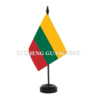 Liberia Desk Flag Miniature Desktop Flag with Pole Stand Base Small Table Flag for Office Business Home Decor Festival