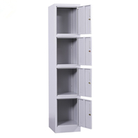 Armoire de rangement métallique autoportante à 4 portes de haute qualité, verrouillable, pour salle de sport et école