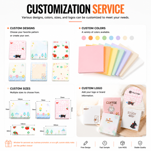 Cute Cartoon Pattern Sticky Notes Self-Adhesive <b>Memo</b> <b>Pads</b>, 60 Sheets Premium Thick Paper for Student Study, Office Reminder - Product Image 3