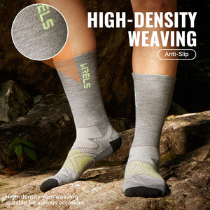 WRELS Wool Socks Moisture Wicking Anti Odor Merino Wool <strong>Boot</strong> Socks Thick Cushioned Thermal Wool Socks Durable Knitted Wool Socks - Product Image 3