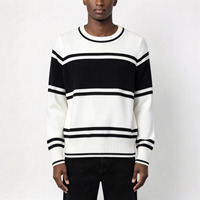 Pull en coton doux personnalisé avec logo jacquard, style preppy rétro à rayures, pour homme et femme – Nouvelle collection