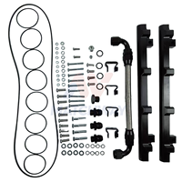 Collecteur d'admission en aluminium satiné MATCHWAY LS Lo-Ram EFI pour GM LS1/LS2/LS6 avec kits de rail de carburant