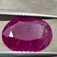 Saphir synthétique de laboratoire de qualité supérieure, taille ovale 2,45 carats, rose-rouge, pour la fabrication de bijoux Mogok, vente en gros