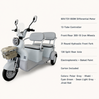 Motor Diferensial 650W Sepeda Motor Listrik Roda Tiga Dengan As Roda Belakang Terpisah 130 Baru Grosir Ekspor Kendaraan H9 Pro