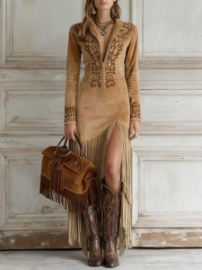 slim fit dress slacks Cowgirl Boots with Gold Lurex Dress main image 0