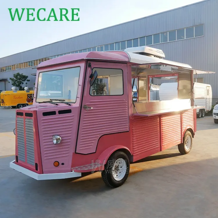 WECARE Mobile Hot Dog Snack Fast Food Car Coffee Shop Ice Cream Truck Bus Vendor Electric Food Truck with Full Kitchen and Stove