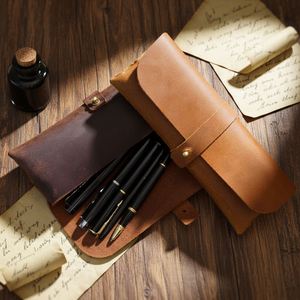 Modern Embossed Durable Leather Pencil Case <b>Large</b> Capacity Stationery <b>Box</b> for Middle Elementary School Students Promotional <b>Gift</b> - Product Image 1