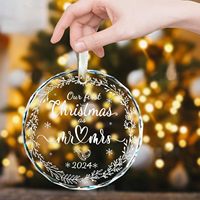 UV-Druck Handgefertigte Runde Klare Glas-Ornamente mit Individuellem Design-Logo 8cm Weihnachtsbaum-Dekoration Party-Geschenk