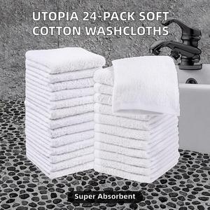 Toallas Utopia de Algodón Blanco, Paquete de 24 Toallitas para Manos, de Fibra Anillada, Calidad Premium, Secado Rápido, Altamente Absorbentes - Product Image 2