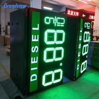 Estación de Gas Número de led digital precio cartel gasolina luces led signos control remoto digital Número de LED pantalla