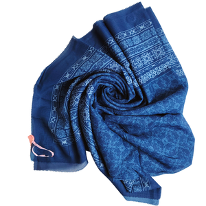 Prix de gros Echarpe Hijab en coton bleu marine avec impression numérique élégante Mono Cempaka Series Short Sleeve Traditional Muslim Fashion - Product Image 2