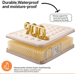 <span class=keywords><strong>Matelas</strong></span> pneumatique gonflable <span class=keywords><strong>avec</strong></span> pompe intégrée, surface floquée, lit <span class=keywords><strong>de</strong></span> camping portable pour usage intérieur et extérieur - Product Image 3