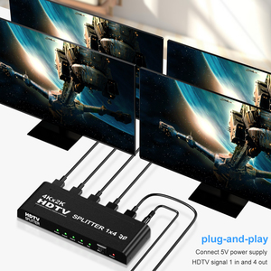 Versatile HDTV <strong>Splitter</strong> 1 in 4 Out for TV 4 Port 4K <strong>Splitter</strong>, <strong>Extended</strong> Display for Laptop &amp; Multi <strong>Monitors</strong> - Product Image 3