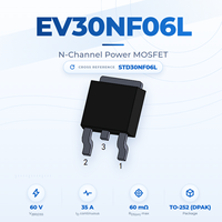 Transistor MOSFET à canal N 60V 35A TO-252 (DPAK) pour commande de moteur à niveau logique, équivalent au convertisseur DC-DC STD30NF06L