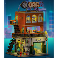 Série XMORK City, 1637 pièces, 2 en 1, atelier de réparation automobile, blocs de construction, jouets d'architecture DIY pour enfants, à des fins éducatives