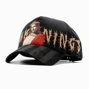 3D Embroider Logos on Brim Cotton and Suede Custom Interior Tape 5 Panels Back Tag High Quality Full <strong>Black</strong> <strong>Baseball</strong> <strong>Caps</strong> - Product Image 5