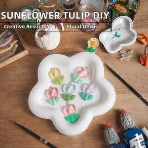 Breloques en résine pour fleurs, pendentifs artisanaux DIY, tulipes, tournesols, accessoires de moulage irréguliers pour coques de téléphone, décoration de tasses, cadeaux - Product Image 2