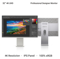 Monitor Desainer 32 Inci 4K dengan Casing Aluminium CNC, Layar IPS, Monitor Warna Profesional, Pabrik OEM