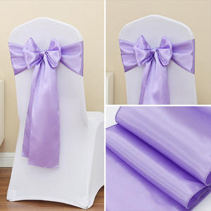 Sedia in raso fascia per decorazione di nozze copri nodo sedie papillon per festa rustica decorazione di nozze fasce fai da te - Product Image 5