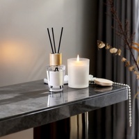 Diffuseur de parfum sans fumée et ensemble de bâtonnets parfumés avec pot en verre élégant, sûr pour la maison, idéal pour la décoration quotidienne et l'arôme de la maison
