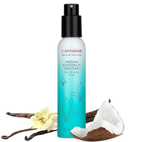 Brume parfumée pour cheveux et corps OEM à la noix de coco indienne, avec parfum bio de noix de coco, arbre à thé et vanille, pour une fixation longue durée