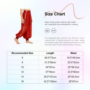 ผู้ผลิตชุดเต้นรำสำหรับเด็กผู้หญิงอายุ 6-16 ปี ออกแบบกางเกงบลูเมอร์สำหรับเต้นระบำหน้าท้อง ชุดคอสตูมธีม กางเกงผ้าชีฟองสำหรับการแสดงบนเวที - Product Image 6