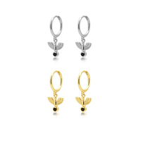 Boucles d'oreilles en forme de colombe blanche pour femme, haute qualité, plaqué or 18k