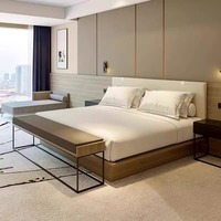 JDC-07 ensemble de chambre d'hôtel contemporaine conçue sur mesure lits d'hôtel de style chinois avec ameublement en panneaux de bois pour la maison ou l'hôtel