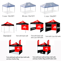 Tienda Gazebo con dosel plegable portátil para exteriores con marco de aluminio justo con logotipo fabricado personalizado de 3*3 m con pared para Feria Comercial