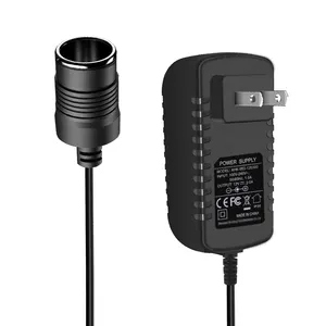 US Plug AC 100-240V to cigarette lighter Female 12V 2A Power Supply Charger Converter Adapter