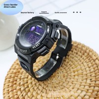 Jam Tangan Olahraga Digital LED Persegi Panjang Baru dengan Tali Plastik untuk Pelajar/Pesta