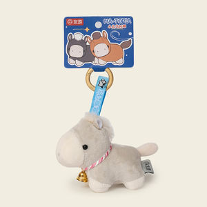 Cavallo di Peluche da 8CM con Campanello, Regalo Natalizio, Ciondolo per Zaino, Portachiavi, Regalo Promozionale Aziendale, Giocattolo in Peluche - Product Image 3
