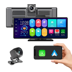 Taşınabilir araba Stereo 10.26 kablosuz 1080P Carplay GPS navigasyon monitör ekran 2 kanal çizgi kam araba dvr'ı - Product Image 1