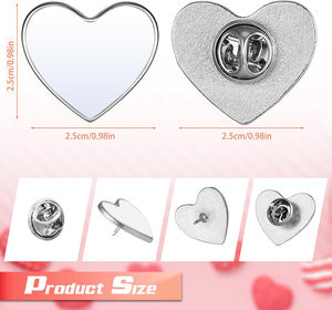 Spille a Forma di Cuore per Sublimazione, Regalo per la Festa della Mamma con Inserti in Alluminio - Product Image 2