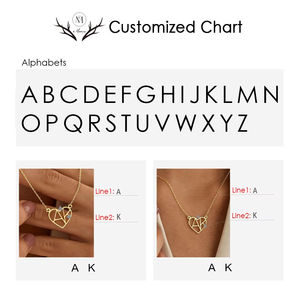 Collana Personalizzata EManco con Iniziale, Regalo di San Valentino, Pendente a Cuore con Lettera in Acciaio Inossidabile, Collana con Doppio Ciondolo - Product Image 5