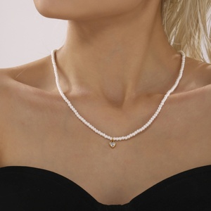Collier de perles avec boucles d'oreilles, ensembles de bijoux en acier inoxydable tendance pour femmes - Product Image 4