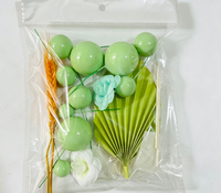 Gemischte Farbige Kuchendekorations-Kugeln Set mit Weizen-, Palmblatt- & Blumen-Topper für Geburtstag Hochzeit