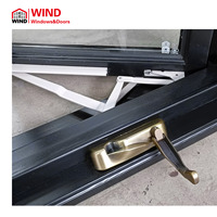 Amerika Aluminium SDL GBG Lites Kaca Ganda Hitam Jendela Kayu Desain Kisi Kisi Kisi Keamanan Aluminium Jendela Crank Out Casement