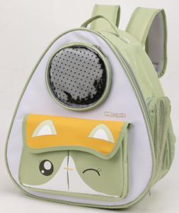 Vitacpet Cartoon Pet <b>Backpack</b> Carrier Semi-Circle Oxford Material Breathable Zipper Closure for <b>Cats</b> - Product Image 3